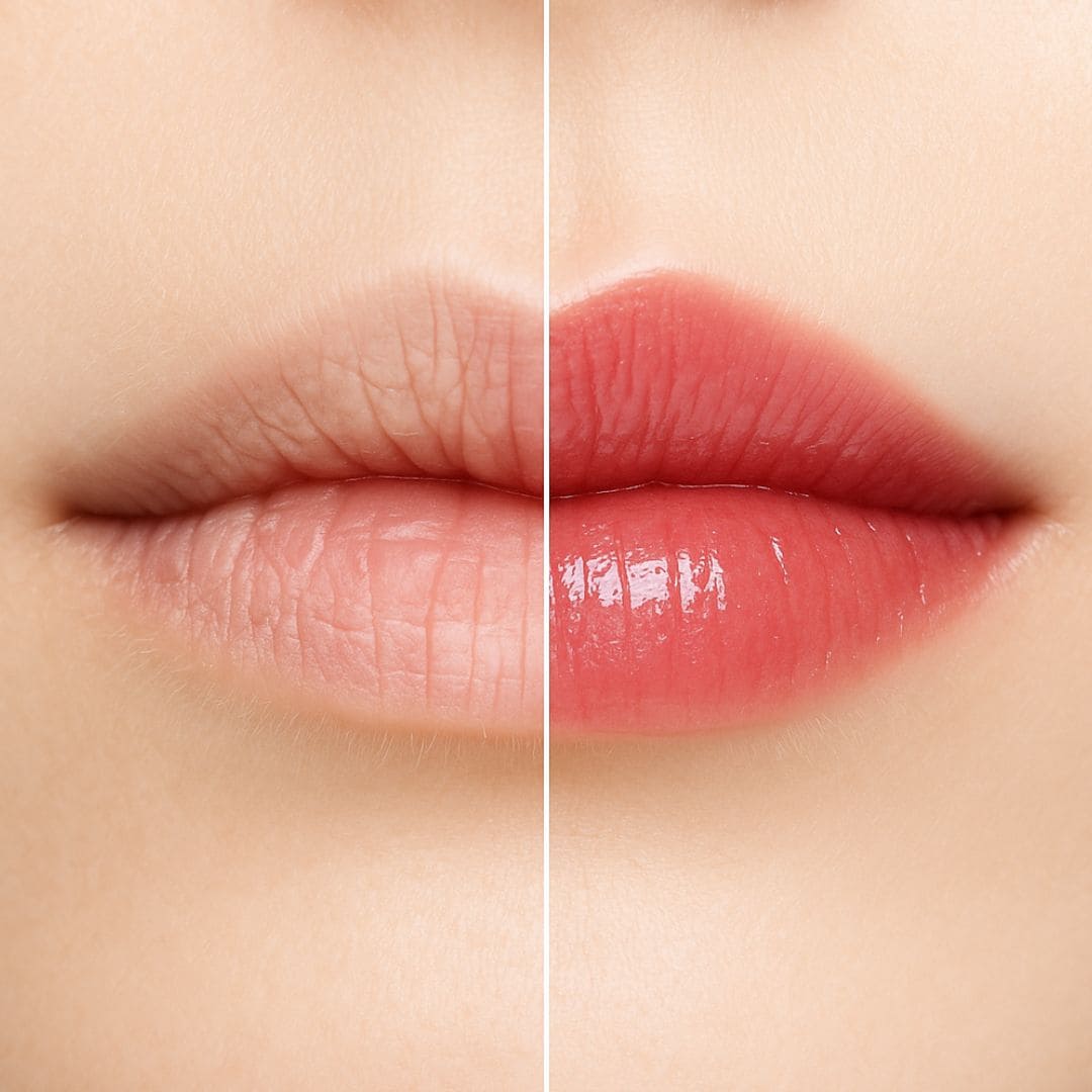 The Face Shop crème pour le soin des lèvres avant après