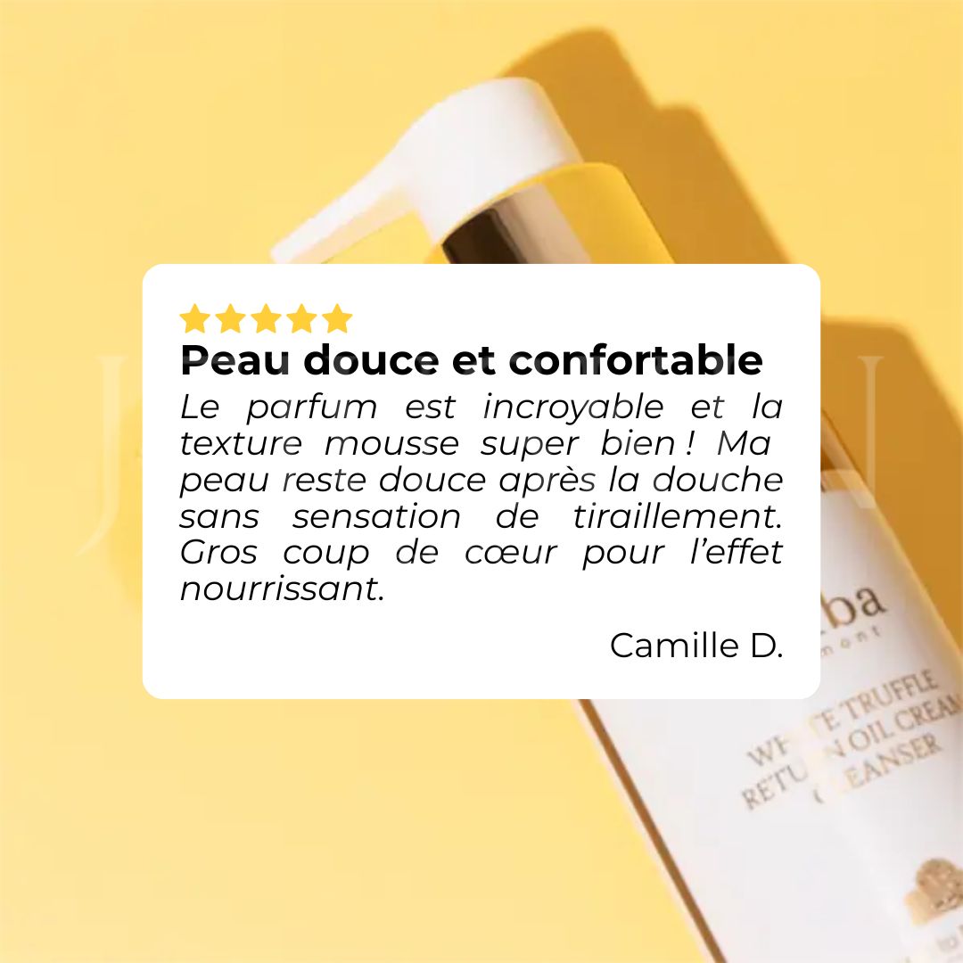 Avis sur le nettoyant visage 2-en-1 crème et huile à la truffe blanche de d'Alba
