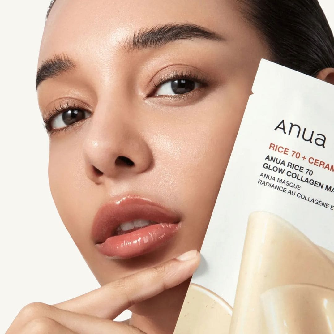 Anua masque au collagène riz avec femme