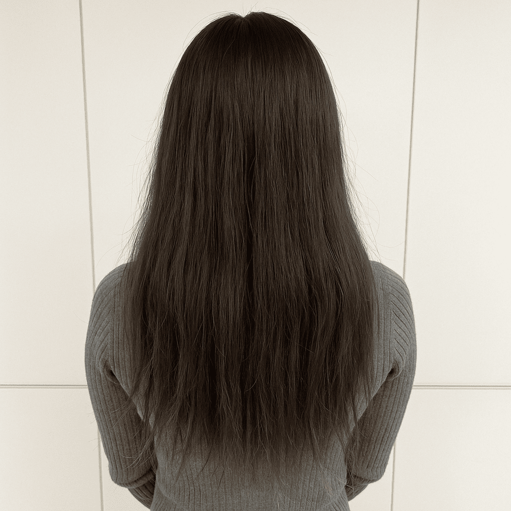 Cheveux avant le shampoing d'alba
