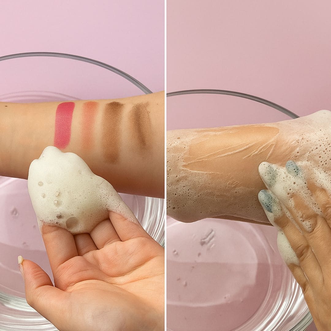 Cell Happy Co poudre nettoyante pour le visage au ginseng rouge avant après