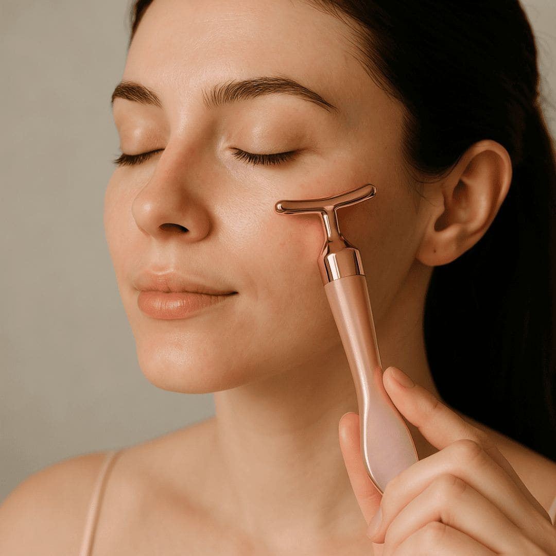 Roller massant à tête plate pour le visage