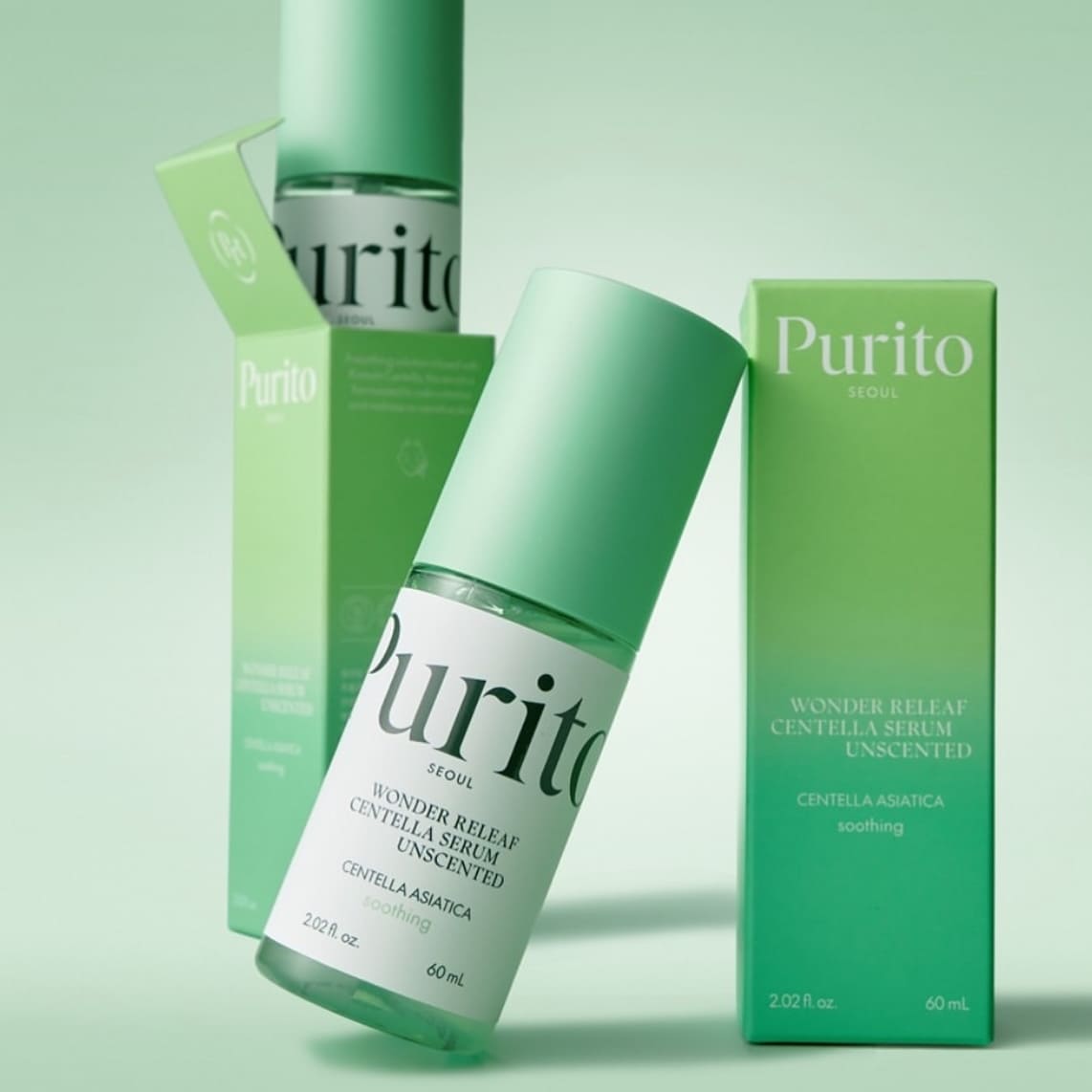 Purito SEOUL Sérum apaisant à la Centella Asiatica sans parfum packaging