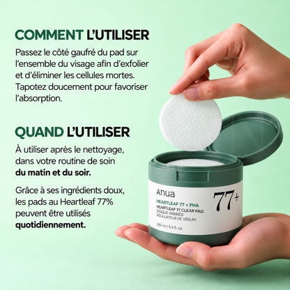 Comment utiliser les pads purifiants Heartleaf 77% d'Anua