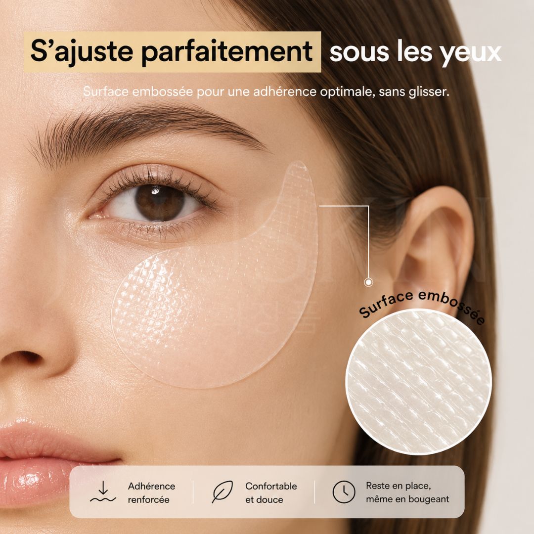 Texture des patchs pour les yeux au collagène et à la gelée de rose de Jéricho d'Abib