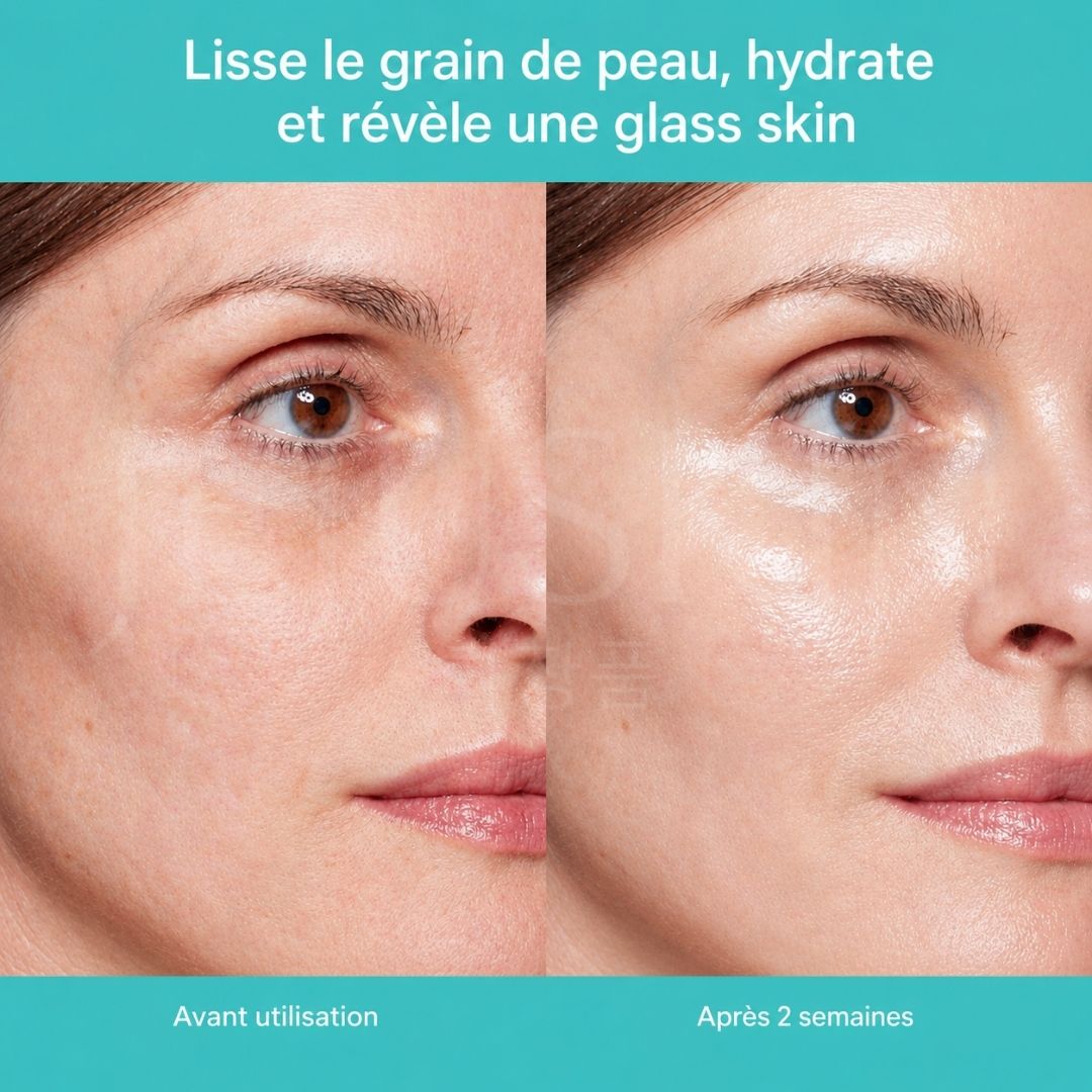 Avant après utilisation de l'ampoule anti-âge régénérante et raffermissante au PDRN de Rejuran