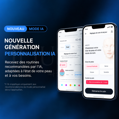 Le mode IA de l'appareil Age-R Booster Pro X2 de Medicube