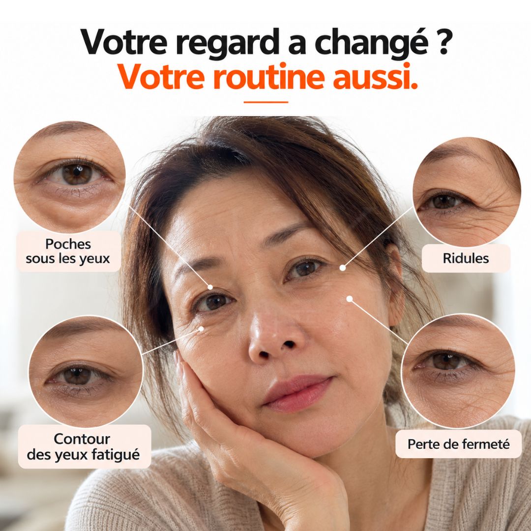 Image d'une femme qui à des rides et le contour des yeux fatigué