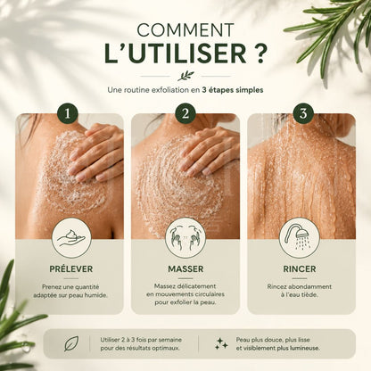 Comment utiliser le gommage pour le corps au romarin de Plu