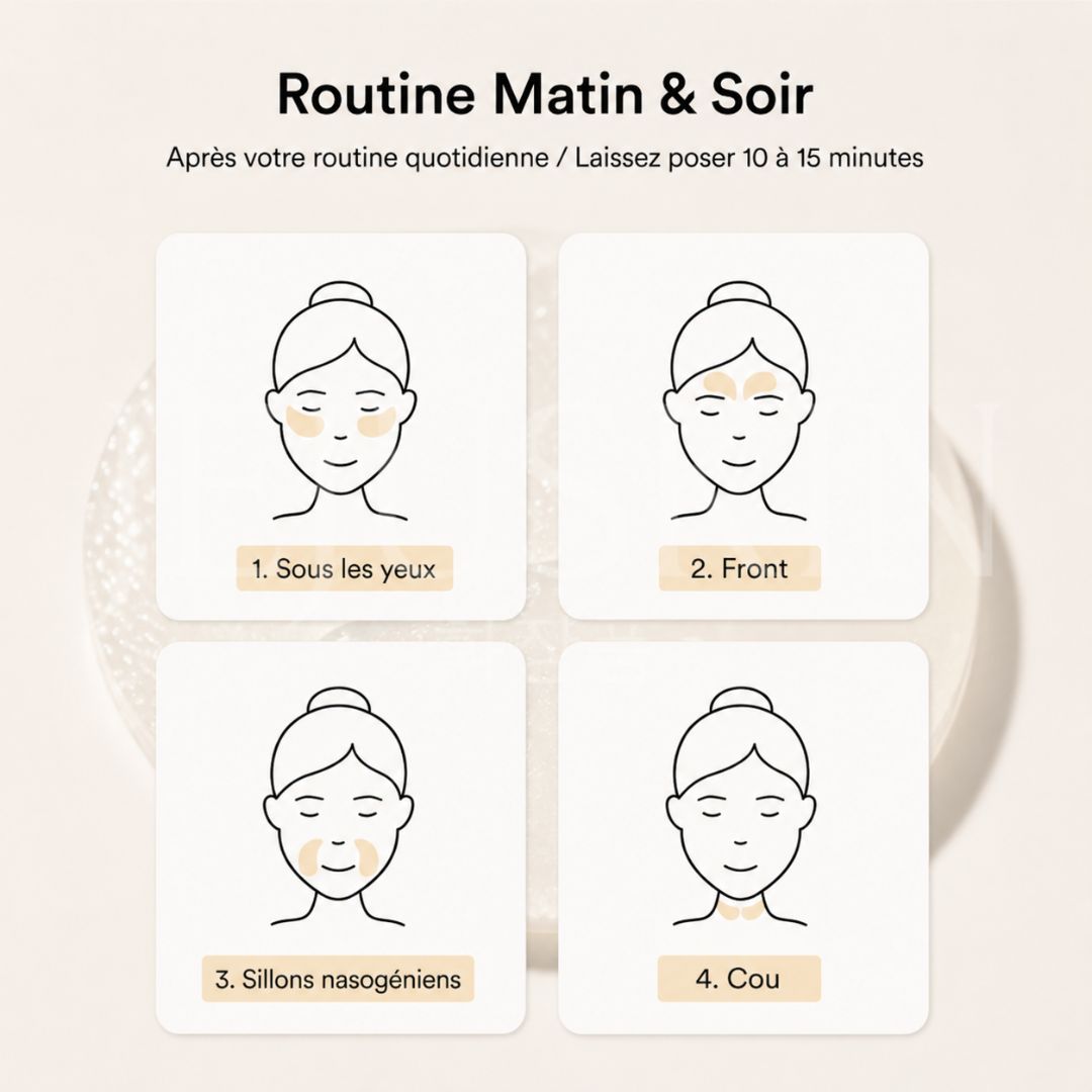 Comment utiliser les patchs pour les yeux au collagène et à la gelée de rose de Jéricho d'Abib