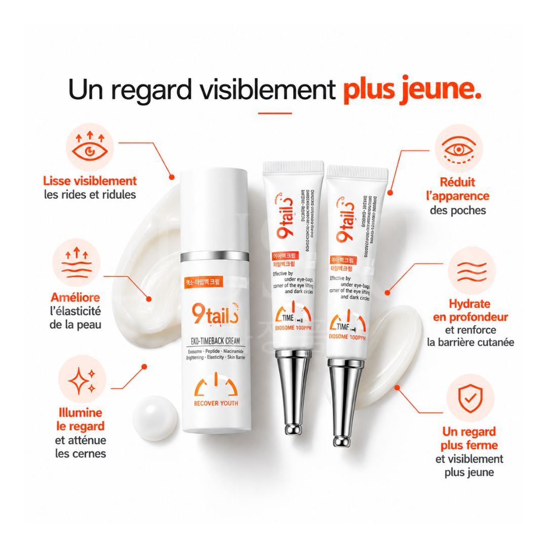 Les bienfaits du pack EXO-100 soin regard liftant anti-âge et anti-poches de Nine Tails