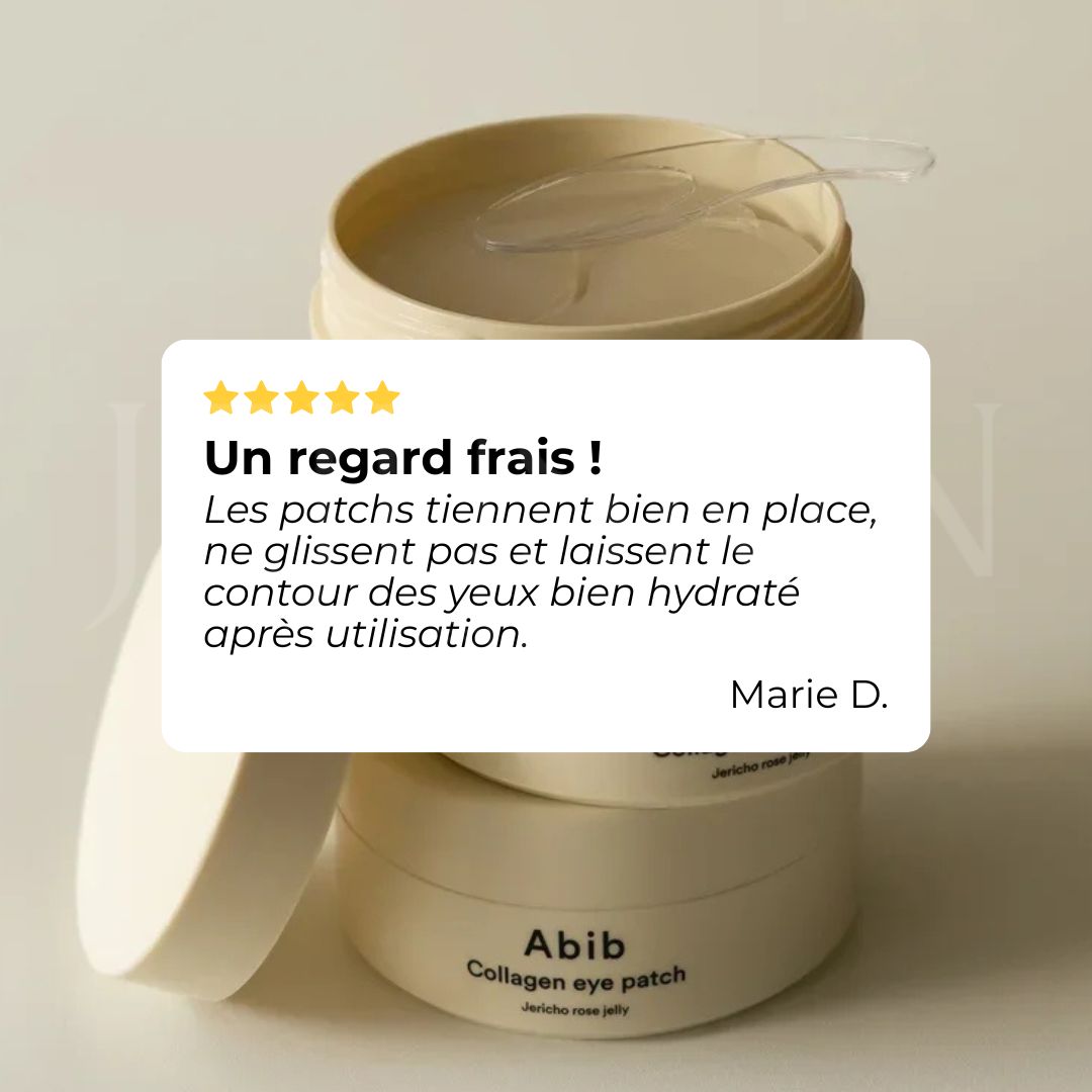 Avis sur les patchs pour les yeux au collagène et à la gelée de rose de Jéricho d'Abib
