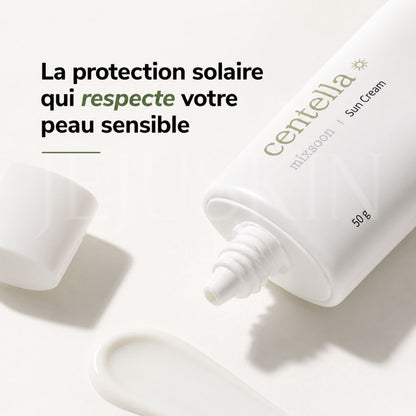 Le bénéfice de la crème solaire apaisante à la centella SPF50+ de Mixsoon