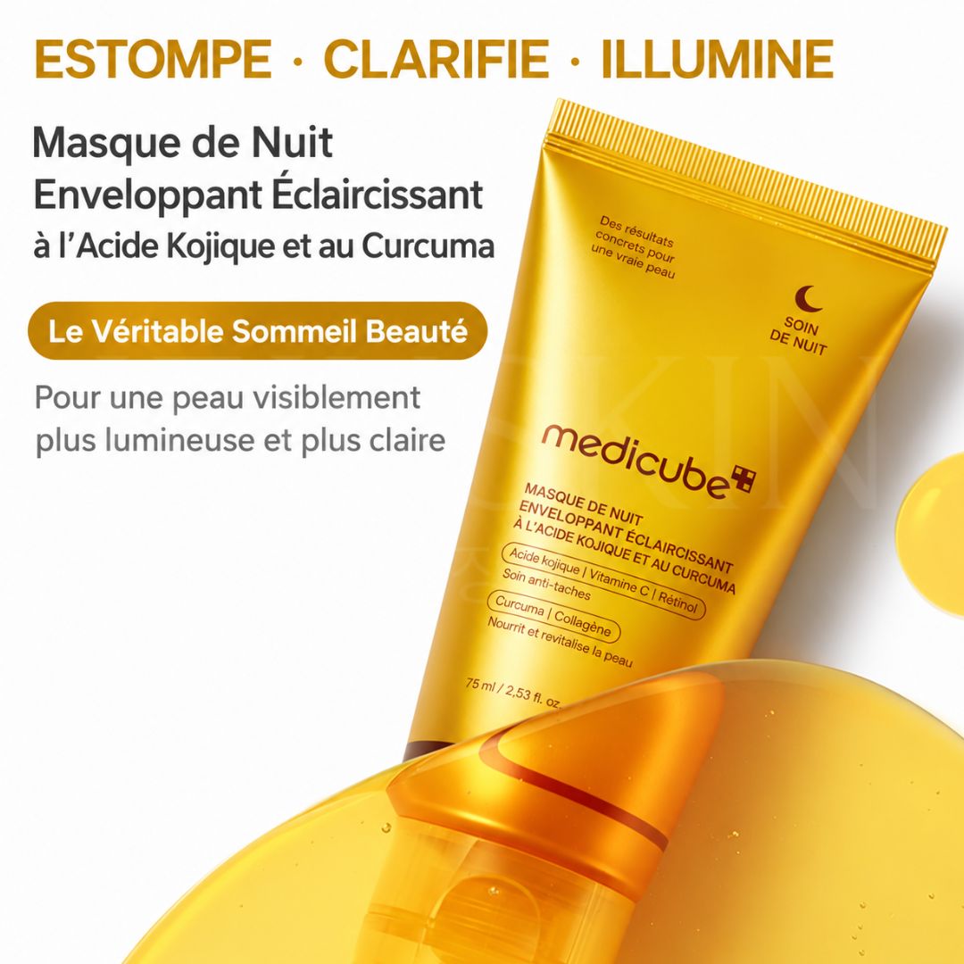 Les bénéfices du masque de nuit à l’acide kojique et au curcuma de Medicube