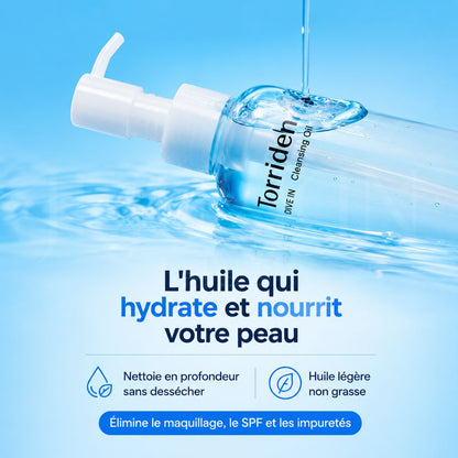 Le bénéfice de l'huile nettoyante Dive-In à l’acide hyaluronique de faible poids moléculaire de Torriden