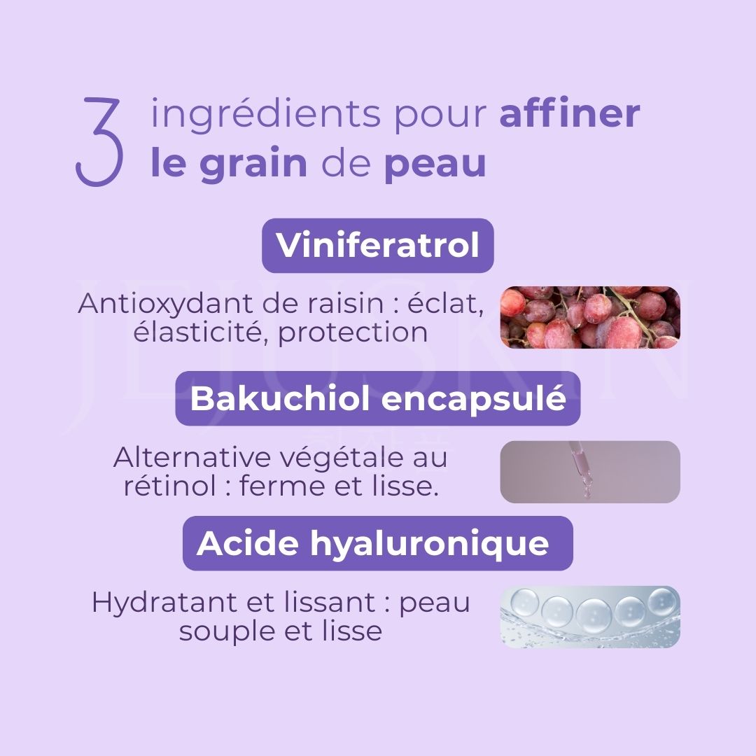 Les ingrédient de l'ampoule raffermissante anti-âge de By Juccy