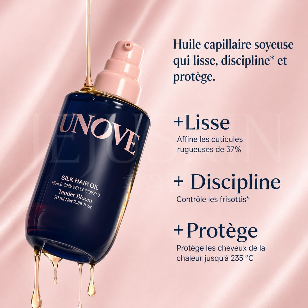 Les bénéfices de l'huile capillaire hydratante et lissante Tender Bloom 70ml d'Unove