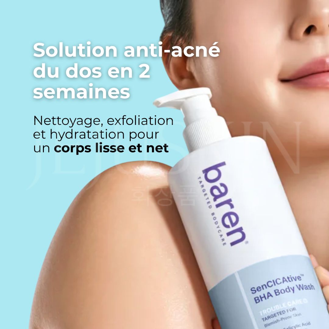 Le bénéfice du gel douche apaisant pour peaux sensibles au BHA SenCICAtive de Baren