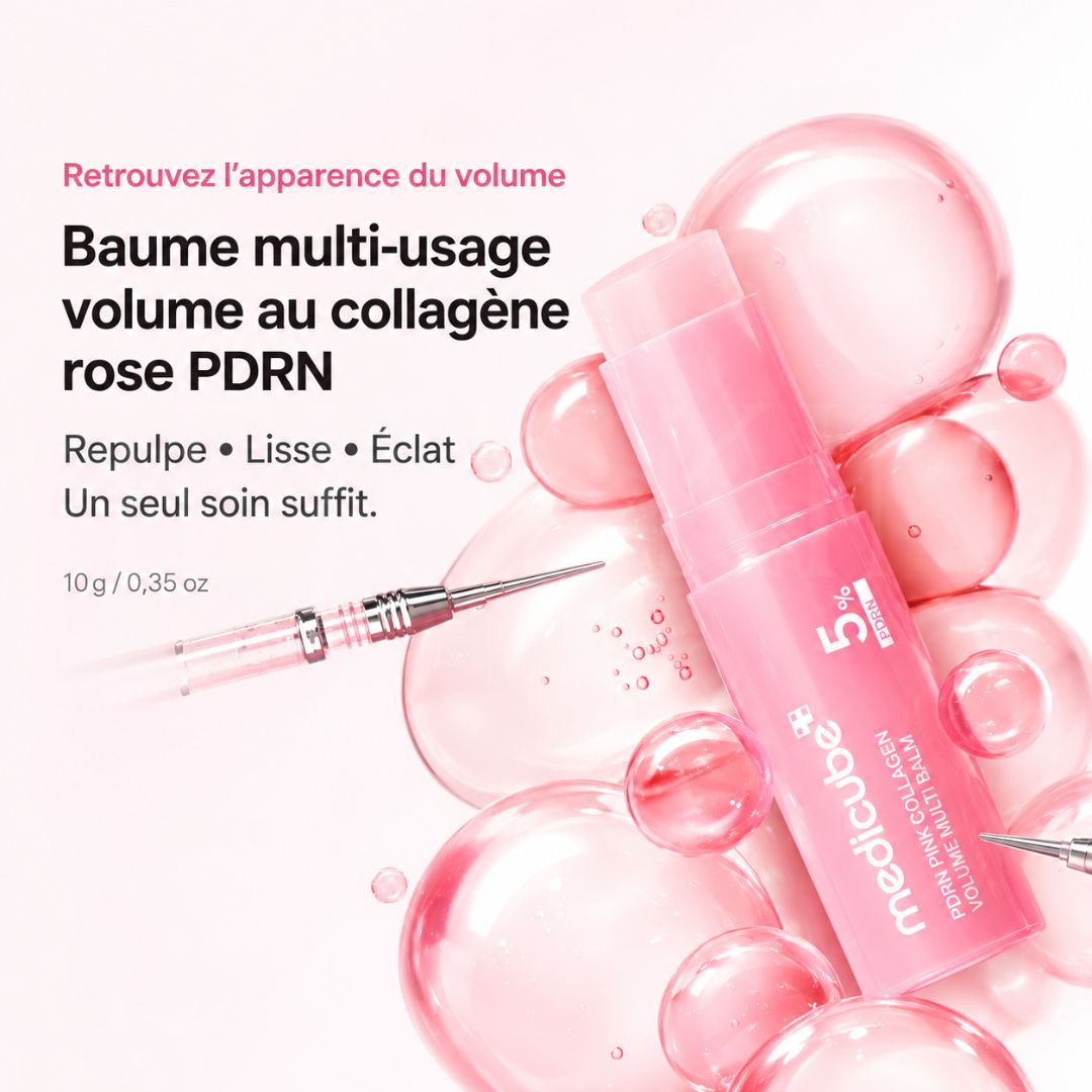 Le bénéfice du baume multi-usage repulpant au PDRN et collagène rose de Medicube