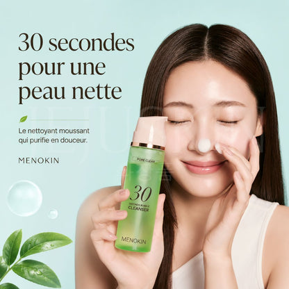 Le bienfait du nettoyant moussant 30 secondes pour des pores nets de Menokin