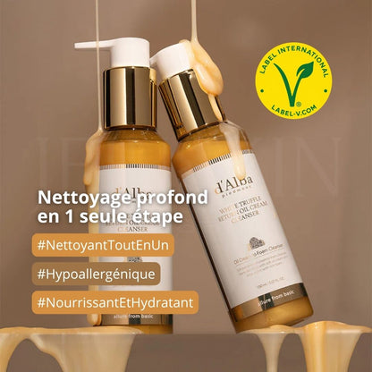 Les bénfices du nettoyant visage 2-en-1 crème et huile à la truffe blanche de d'Alba