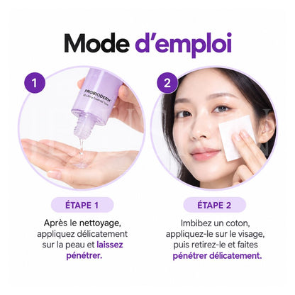 Mode d'emploi du toner essentiel raffermissant Probioderm 3D Lifting de Bioheal Boh