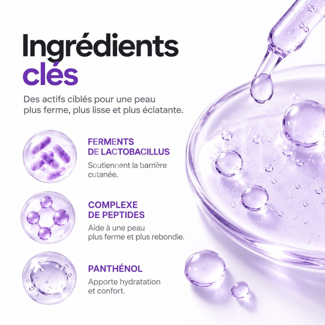 Les ingrédients clés du toner essentiel raffermissant Probioderm 3D Lifting de Bioheal Boh