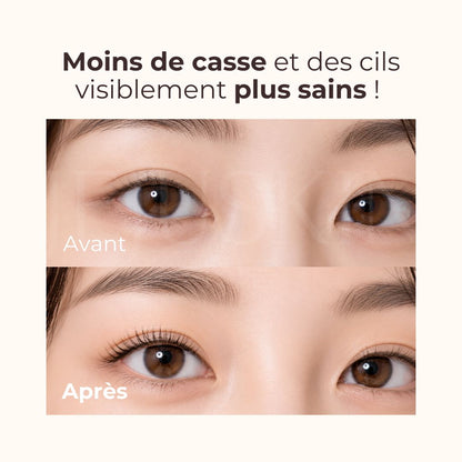 Avant après utilisation du sérum pour cils My lash d'Etude