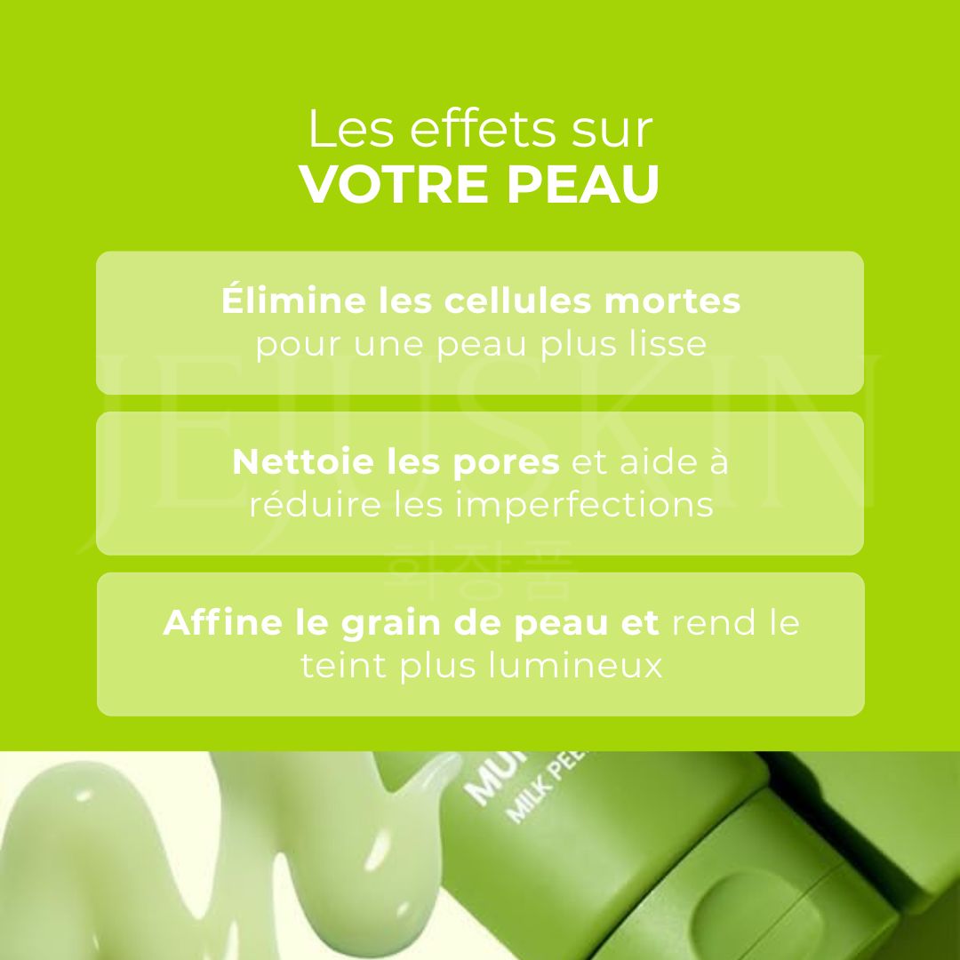 Les effets sur la peau du gel exfoliant au lait de haricot mungo de Beplain