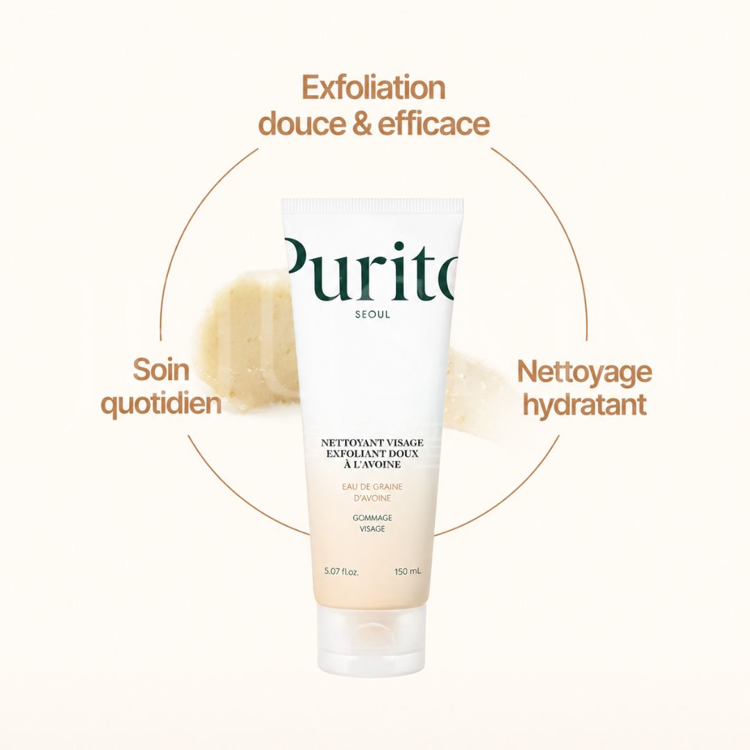 Les bénéfices du nettoyant visage exfoliant doux à l’avoine du Purito Seoul