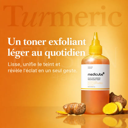 Le bénéfice du toner anti-taches et éclat à l’acide kojique et au curcuma de Medicube