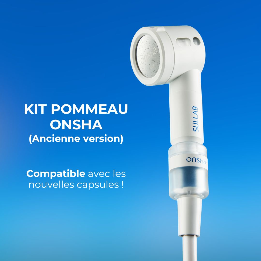 Sullab - Kit Pommeau de douche filtrant et diffuseur d’eau de source Onsha Travel (Ancienne version compatible avec les nouvelles cartouches)