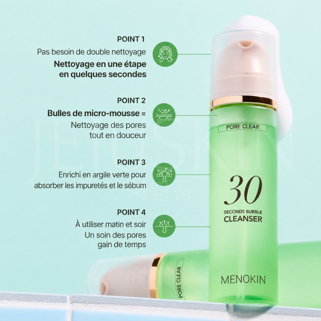 Les bénéfices du nettoyant moussant 30 secondes pour des pores nets de Menokin
