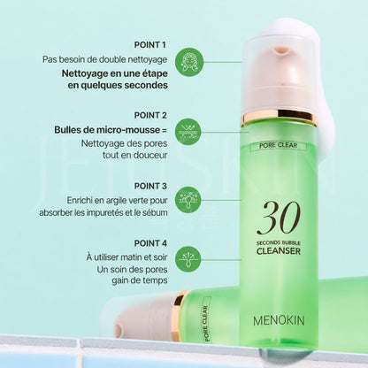 Les bénéfices du nettoyant moussant 30 secondes pour des pores nets de Menokin