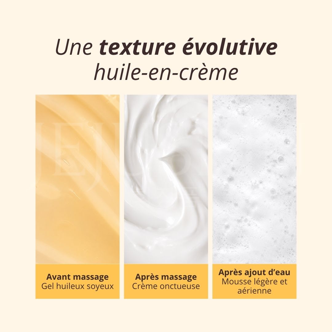 La texture du nettoyant visage 2-en-1 crème et huile à la truffe blanche de d'Alba