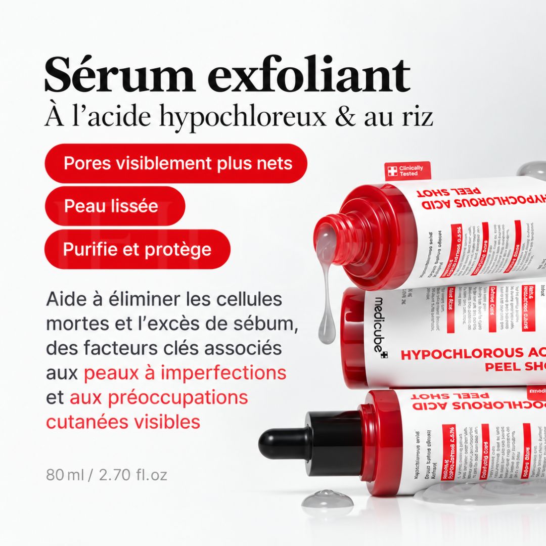 Les bienfaits de l'exfoliant visage doux à l’acide hypochloreux de Medicube