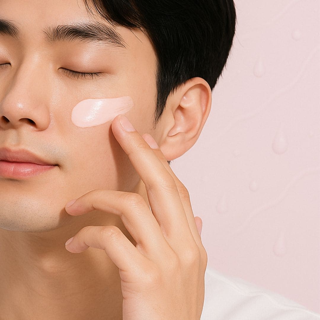 d'Alba crème solaire hydratante Rose photo avec un homme