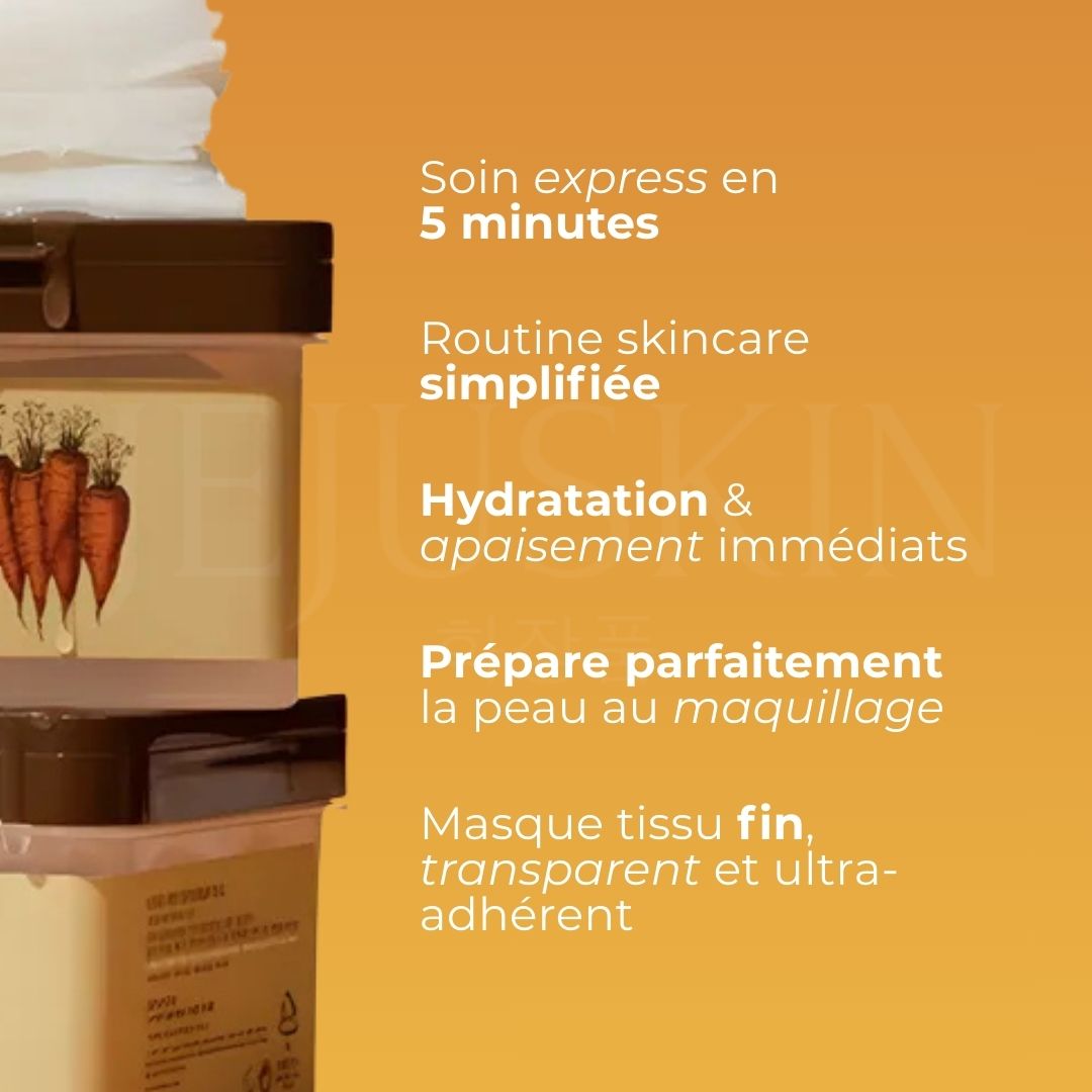 Skinfood masque hydratant et apaisant, carotte et carotène 30 masques les bénéfices