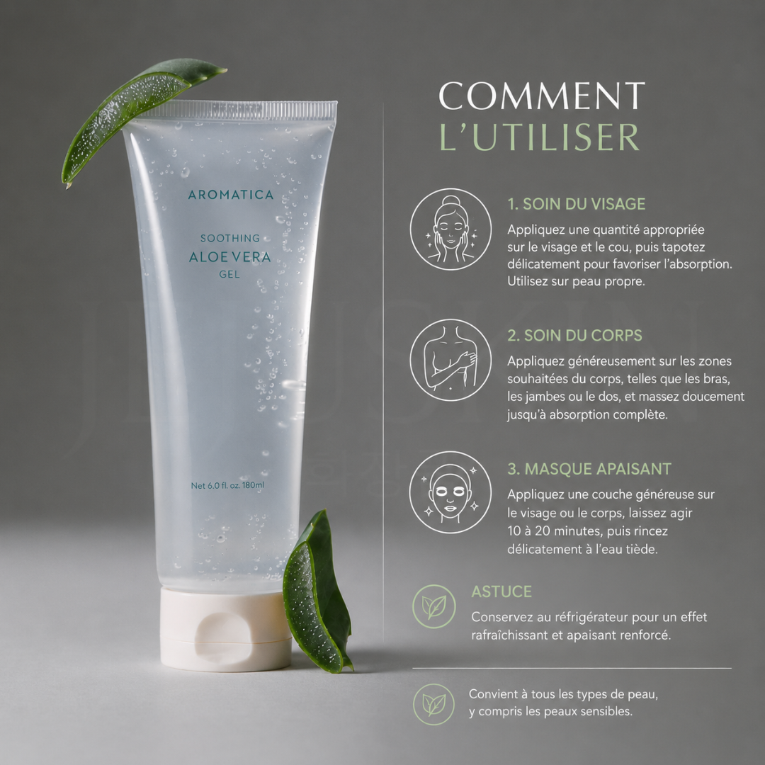 Comment utiliser le gel apaisant à l’Aloe Vera pour le visage et le corps d'Aromatica