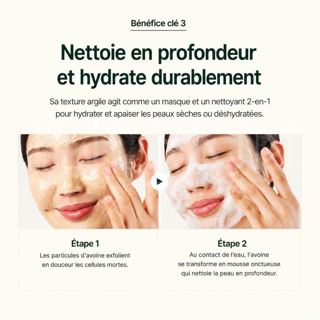 Bénéfice 3 du nettoyant visage exfoliant doux à l’avoine du Purito Seoul