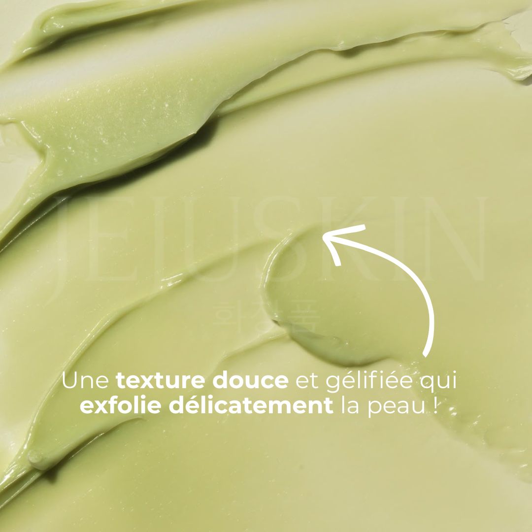 Texture du gel exfoliant au lait de haricot mungo de Beplain