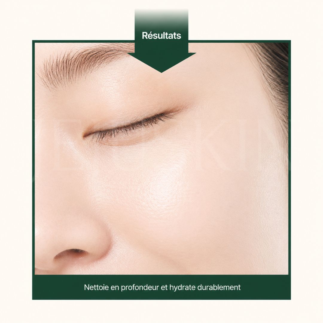 Résultat après avoir utilisé le nettoyant visage exfoliant doux à l’avoine du Purito Seoul