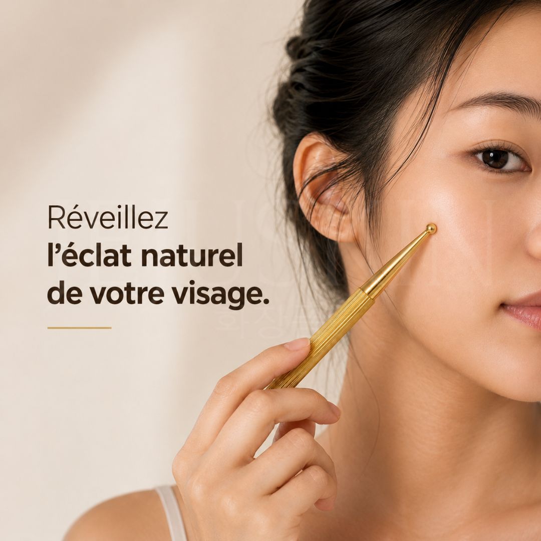 Le bienfait du stylo d'acupression massant pour le visage face Pointer de Jejuskin