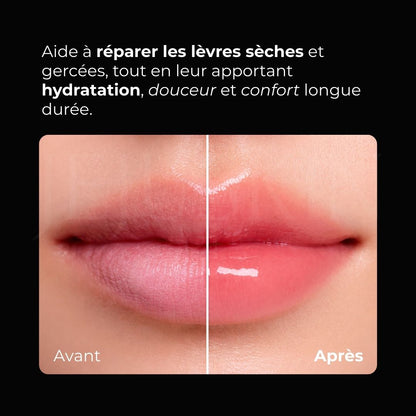 Un avant après l'utilisation du baume pour les lèvres d'Abib