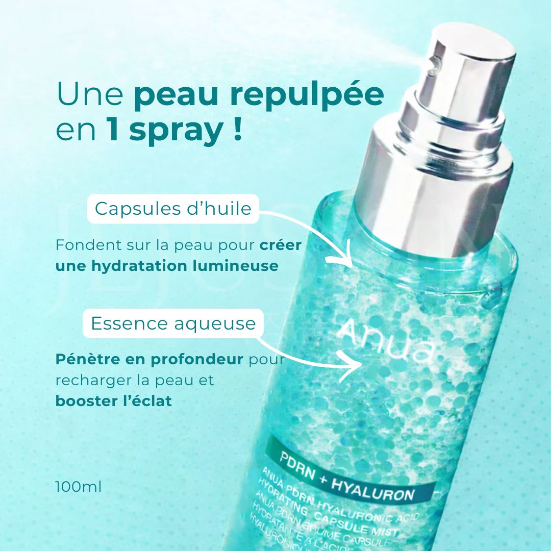 Les bienfaits de la brume hydratante capsules PDRN et acide hyaluronique d'Anua