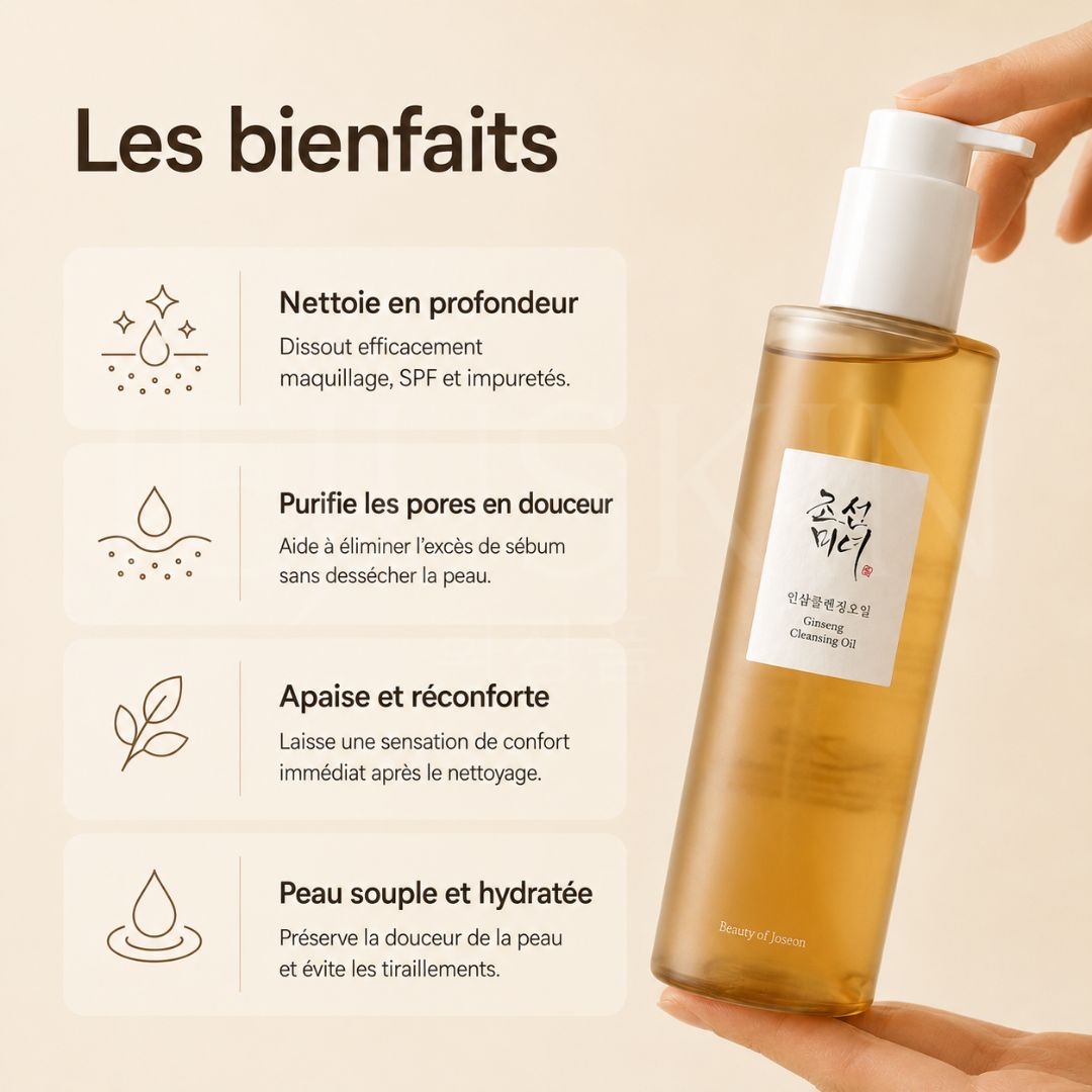 Les bienfaits de l'huile nettoyante au ginseng de Beauty of Joseon