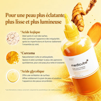 Les bienfaits du toner anti-taches et éclat à l’acide kojique et au curcuma de Medicube