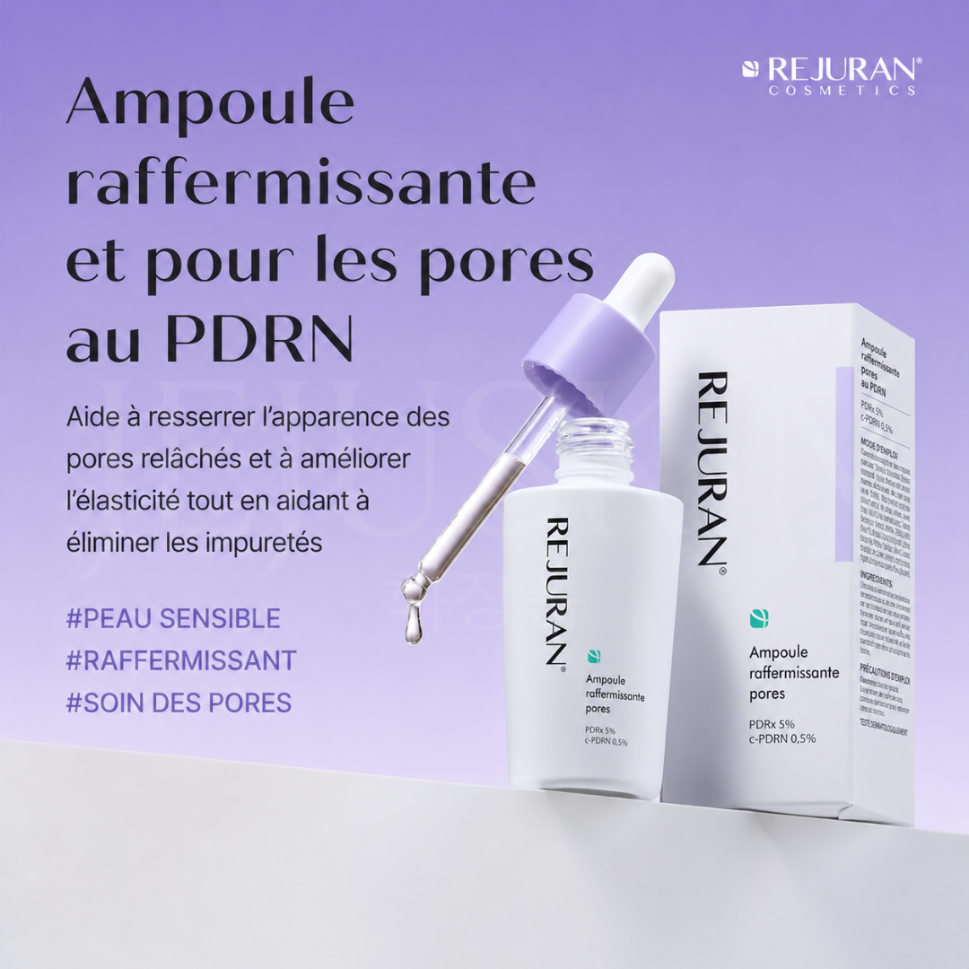 Les bénéfices de l'ampoule raffermissante et pour les pores au PDRN de Rejuran