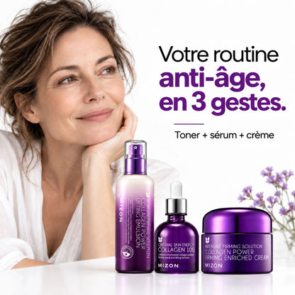 Le bénéfice de la routine anti-âge au collagène de Mizon