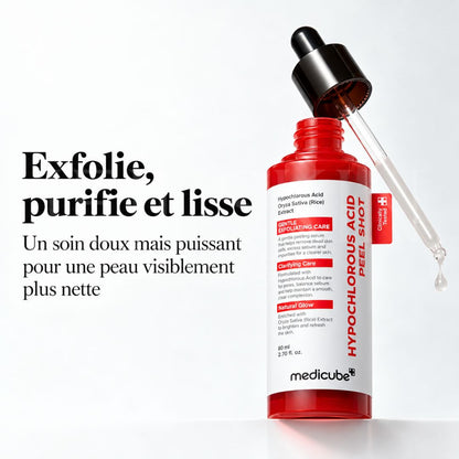 Le bénéfice de l'exfoliant visage doux à l’acide hypochloreux de Medicube